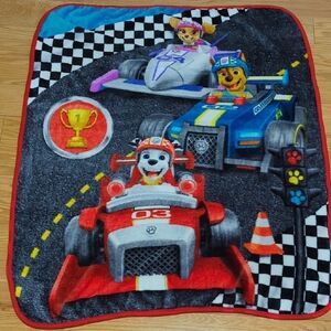 Double Sided Paw Patrol Racing Adventure Kids Fleece Blanket